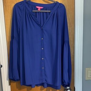 Lilly Pulitzer Blue/Purple Women's  blouse.  Perfect condition. Great for fall.